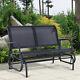 Chaise Double Coulissante 2-person Outdoor Glider Bench Pour Patio Garden Porch Black