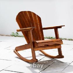 Chaise à bascule Adirondack en teck, meuble de jardin en bois pour patio extérieur
