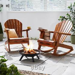 Chaise à bascule Adirondack en teck, meuble de jardin en bois pour patio extérieur