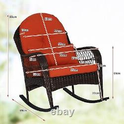 Chaise à bascule en rotin pour patio extérieur, ensemble de meubles de jardin en osier robuste