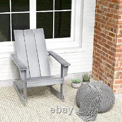 Chaise berçante Adirondack d'extérieur pour jardin, terrasse ou véranda avec dossier courbé
