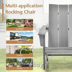 Chaise berçante Adirondack d'extérieur pour jardin, terrasse ou véranda avec dossier courbé