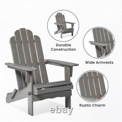 Chaise de jardin Adirondack Mobilier d'extérieur en bois pour patio Chaise pliante pour terrasse