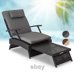 Chaise longue de jardin avec auvent mobilier d'extérieur, chaise de patio inclinable pliante grise.