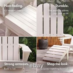 Chaise pliante Adirondack blanche d'exposition pour jardin et mobilier d'extérieur de patio