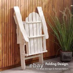 Chaise pliante blanche d'Adirondack d'exposition pour jardin, mobilier de patio extérieur