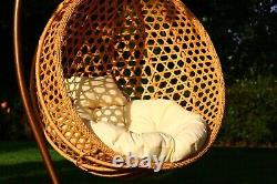 Chaise suspendue en rotin en forme d'œuf pour jardin extérieur, terrasse, balançoire, hamac en osier