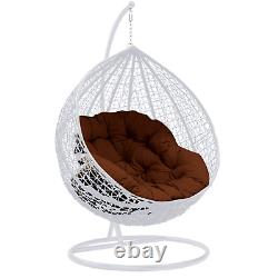 Chaise œuf suspendue en rotin pour extérieur et intérieur avec coussin, balancelle de jardin.