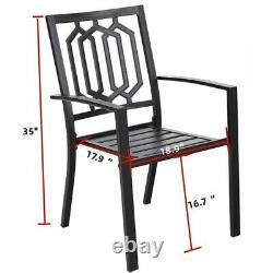 Chaises de jardin Ensemble de chaises de patio de 2 chaises empilables en métal Mobilier d'extérieur Royaume-Uni