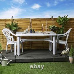 Chaises de jardin Resol 4x Palma pour mobilier de patio extérieur blanc