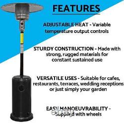 Dellonda Outdoor Garden Gas Patio Heater 13kw Usage Commercial Et Domestique, Noir