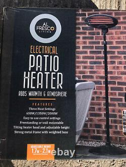 Électrique Patio Heater Outdoor Garden Freestanding Ajustable Free Post