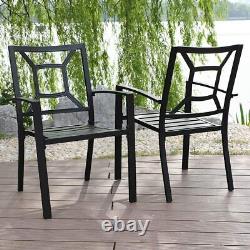 Ensemble de chaises de jardin de patio d'extérieur de 2 chaises empilables de mobilier de jardin