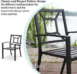 Ensemble de chaises de jardin de patio d'extérieur de 2 chaises empilables de mobilier de jardin