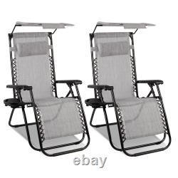 Ensemble de chaises pliantes pour meubles de jardin extérieurs avec porte-gobelets, gravité zéro