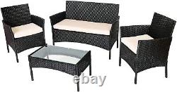 Ensemble de meubles de jardin en rotin 4 pièces, chaises, canapé, table, ensemble de places assises pour patio extérieur, neuf