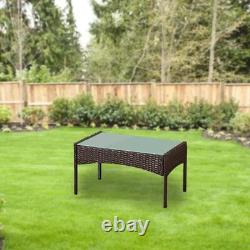 Ensemble de meubles de jardin en rotin 4 pièces pour patio extérieur - Table de bistrot, canapé et chaise en osier
