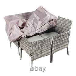 Ensemble de meubles de jardin en rotin avec chaises et table pour patio extérieur avec/sans couverture anti-pluie.