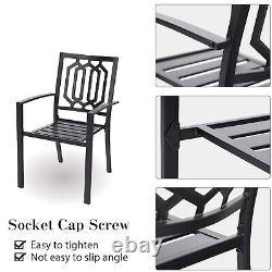 Ensemble de meubles de patio de jardin de 5 pièces - Ensemble de table et chaises d'extérieur - Fauteuil de salle à manger