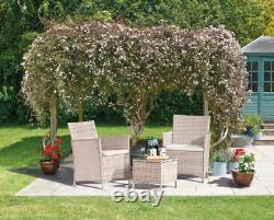 Ensemble de mobilier de bistro en rotin de jardin 3 pièces pour patio extérieur ou véranda avec table et chaises