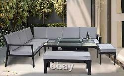Ensemble de mobilier de jardin avec table de foyer, ensemble de patio extérieur 10 places canapé banc