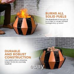 Fire Pit Brazier Mesh Steel Patio Garden Heater Outdoor Table Top Bbq Camping Royaume-uni