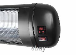 Firefly 2kw Electric Patio Heater Infrared Wall Outdoor Garden W Télécommande