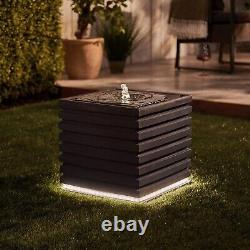 Fontaine d'eau extérieure LED pour jardin VonHaus Mobilier Décor Lumière Patio