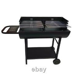 Grand Bbq Rectangulaire Barbecue Steel Charcoal Grill Extérieur Patio Garden Party