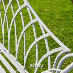 Grey Garden Banc En Métal 2 Seater Patio Chaise De Siège Extérieur Ornate Design