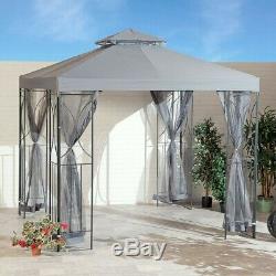 Gris 2.5m Jardin Gazebo Polenza Tente Patio Extérieur Ombre Sun Canopy Nets