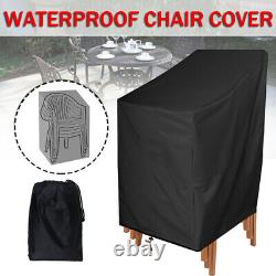Housse de chaise empilable imperméable et résistante pour meubles de jardin et de patio en extérieur au Royaume-Uni