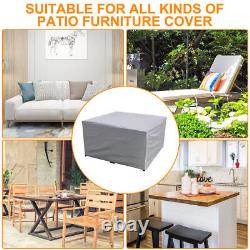 Housse imperméable pour meubles de jardin de patio, couverture pour table en rotin et sièges cubiques en extérieur D
