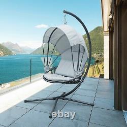 Jarder Luna Egg Chair Suspendu Swing Seat Patio Garden Outdoor Light Grey