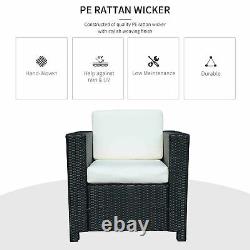 Jardin Patio Rattan Wicker Meubles Mono Cube Chaise Sofa Outdoor Cream Blanc