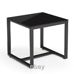 Jardin Rattan Meubles Bistro Set 3pc Chaise Table Patio Extérieur Wicker Noir
