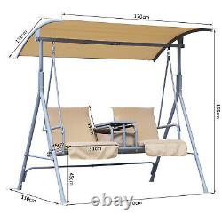 Jardin Swing Chair 2 Seater Hammock Patio Extérieur Coopy Coussin Boitier