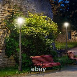 Lampe de jardin sur poteau Outsunny 2,4m Lumière LED solaire alimentée pour chemin de patio