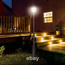 Lampe de jardin sur poteau Outsunny 2,4m Lumière LED solaire alimentée pour chemin de patio
