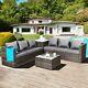 Malte Rattan Wicker Outdoor Garden Furniture Patio 6 Seat Corner Set