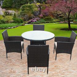 Meubles de jardin en rotin pour terrasse extérieure, canapé d'angle avec 4 chaises et table - HOUSSE DE PLUIE GRATUITE