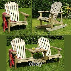 Murcia Solid Wood Outdoor Adirondack Chair Garden Patio Meubles À Bascule En Bois