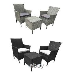 Neo 3 Pièces Rattan Garden Meubles Bistro Set Chaise Table De Café Patio Extérieur