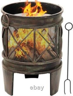 New Garden Heater Patio Chiminea Bbq Large Cast Iron Outdoor Burner Rustproof Royaume-uni