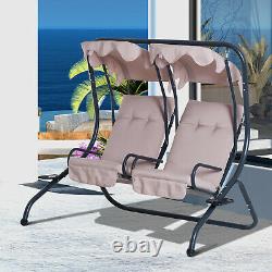 Outsunny 2 Seater Garden Swing Seat Patio Swing Chair Hammock Canopy