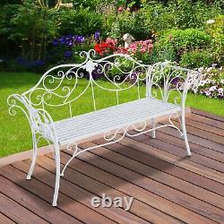 Outsunny Garden Chair Metal Bench Extérieur Patio Deck Seat Yard Furniture Sièges