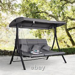 Outsunny Outdoor 3 Personnes Porch Swing Chair Chaise Lounge Patio Garden