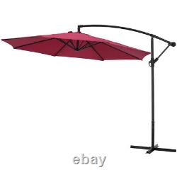 Parasol de jardin en banane de 3m pour l'ombre au soleil en extérieur avec auvent de parasol de patio + base en option
