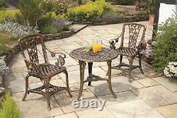 Patio Set Bistro Table Et Chaises Meubles De Jardin Outdoor’rose' Design Bronze