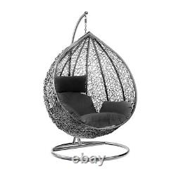 Rattan Egg Swing Chaise Jardin Suspendu Intérieur Extérieur Patio Hammock Avec Coussins